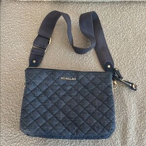 MZ WALLACE Quilted Crossbody Bag in Navy